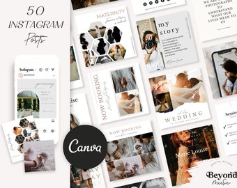 Photographer instagram template - Photographer instagram posts - Photography instagram template - Social Media - Canva Template - Marie