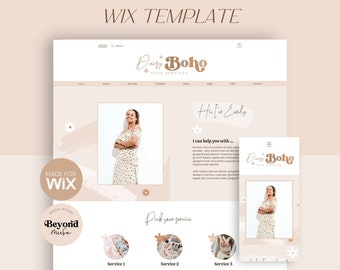 Wix Website Template - wix template for creatives, coaches, virtual assistants or small business - boho premium website design - Daisy Boho