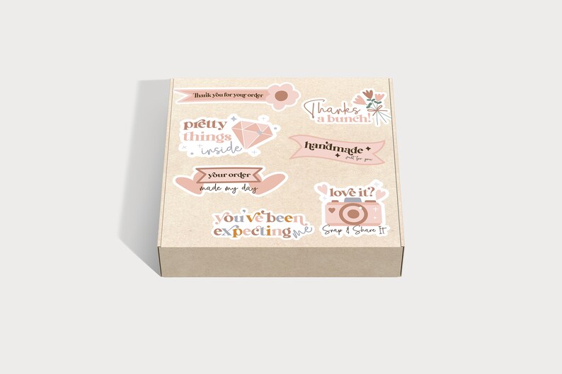 Boho Thank You Stickers SVG PNG Bundle | Printable Packaging Sticker ...