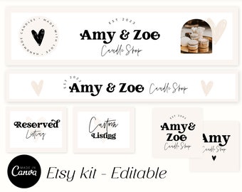 Etsy banner - Etsy shop banners for etsy sellers - etsy shop kit - Boho etsy banner template - etsy branding kit - sell on etsy- Amy