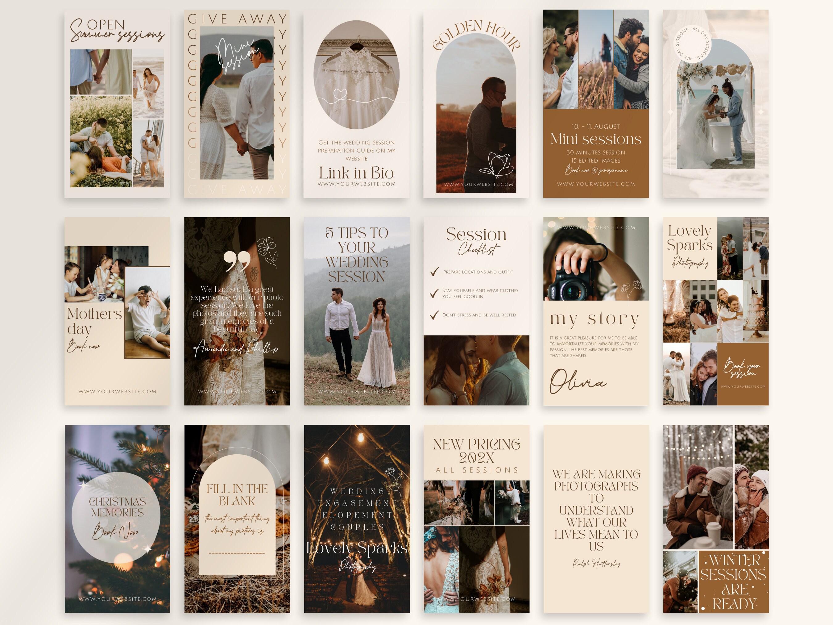 Boho Instagram Templates for Canva - Photographer Instagram Story ...