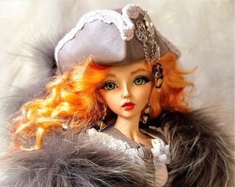 OOAK BJD Pirate Celine Doll Set 1/4 (16.5") 41cm Pirate Style Articulated Repaint Collectible Doll Remade from Minifee Fairyland