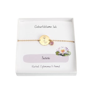 Personalisiertes Armband Geburtsblume Edelstahl Geschenk Mama, Freundin, Patentante, Geburt Bild 4