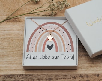 Kette mit Engel-Anhänger | Geschenk zur Taufe | Geschenk zur Kommunion | Halskette | Edelstahl | Schutzengel