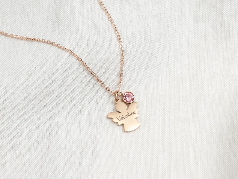Necklace with guardian angel baptism necklace gift baptism communion birth girl boy image 2