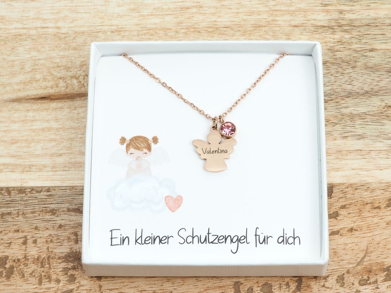 Personalisierte Kette zur Kommunion Schutzengel Bild 3