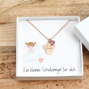 Halskette mit Schutzengel Taufkette Geschenk Taufe Kommunion Geburt Mädchen Junge Bild 8