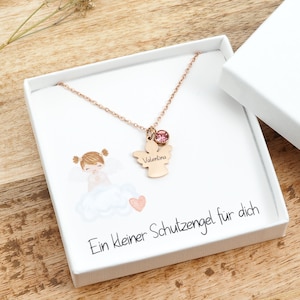 Halskette mit Schutzengel Taufkette Geschenk Taufe Kommunion Geburt Mädchen Junge Bild 5