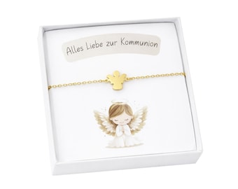 Schutzengel Armband Kommunion Mädchen – Kinderarmband – Geschenk zur Erstkommunion – Engel Schmuck 316L Edelstahl