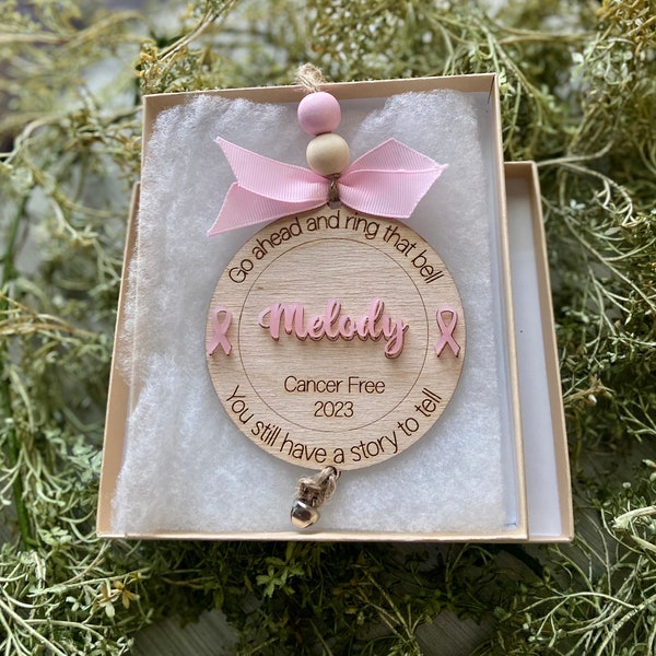 Personalized Breast Cancer Ornament, Cancer Awareness Ornament, Ring the Bell Ornament, Cancer Survivor Gift, Cancer Survivor Keepsake Gift