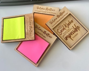 Personalized Social Worker Gift, Social Worker Sticky Note Holder, Social Worker Graduation Gift, Truly Great Social Worker, Desk Organizer