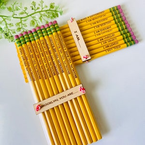 Affirmation Pencils, Personalized Affirmation Pencils, 1st Day of School Gift, Motivational Pencils,  School Pencils, Mental Wellness Gift
