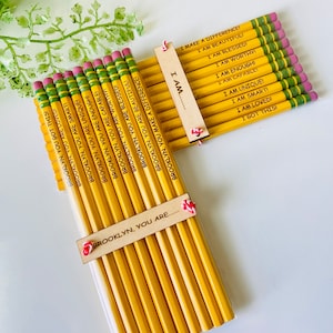 Affirmation Pencils, Personalized Affirmation Pencils, 1st Day of School Gift, Motivational Pencils,  School Pencils, Mental Wellness Gift