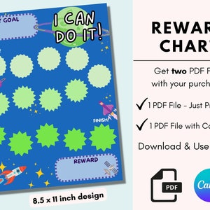 Reward Chart, Behavior Chart, Kids Reward Chart, Printable Reward Chart, Reward Chart Download, Reward Chart for Kids, Toddler Reward Chart