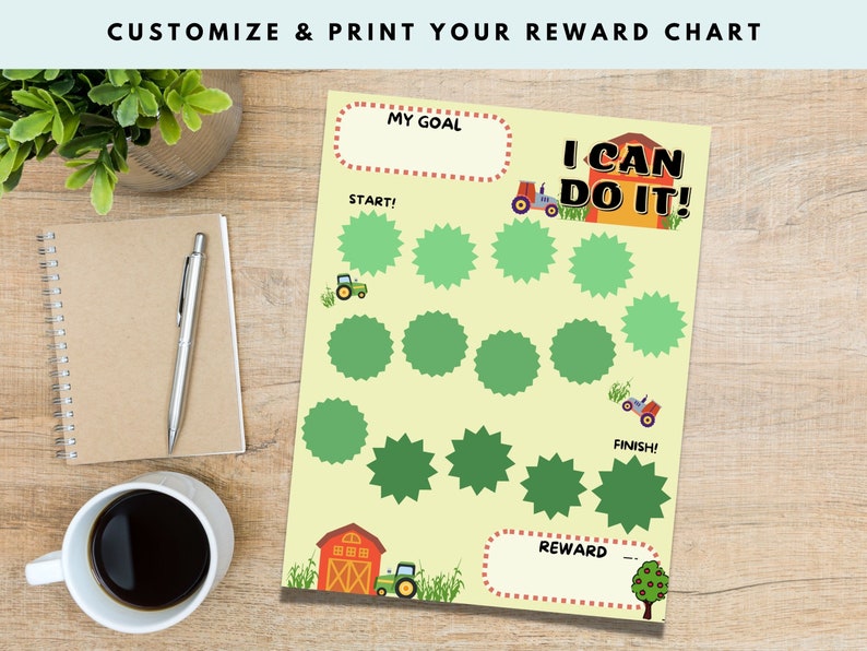Reward Chart Lettering Reward Chart, Behavior Chart, Kids Reward Chart, Printable Reward Chart ...
