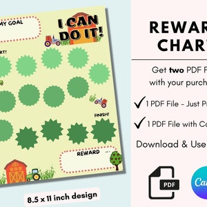 Reward Chart, Behavior Chart, Kids Reward Chart, Printable Reward Chart, Reward Chart Download, Reward Chart for Kids, Toddler Reward Chart