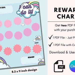 Reward Chart, Behavior Chart, Kids Reward Chart, Printable Reward Chart, Reward Chart Download, Reward Chart for Kids, Sticker Chart