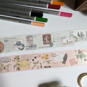 BGM Poem Washi tape l Craft l Letter l Gold foil detailing l Collage Washi tape l Journaling l Planner