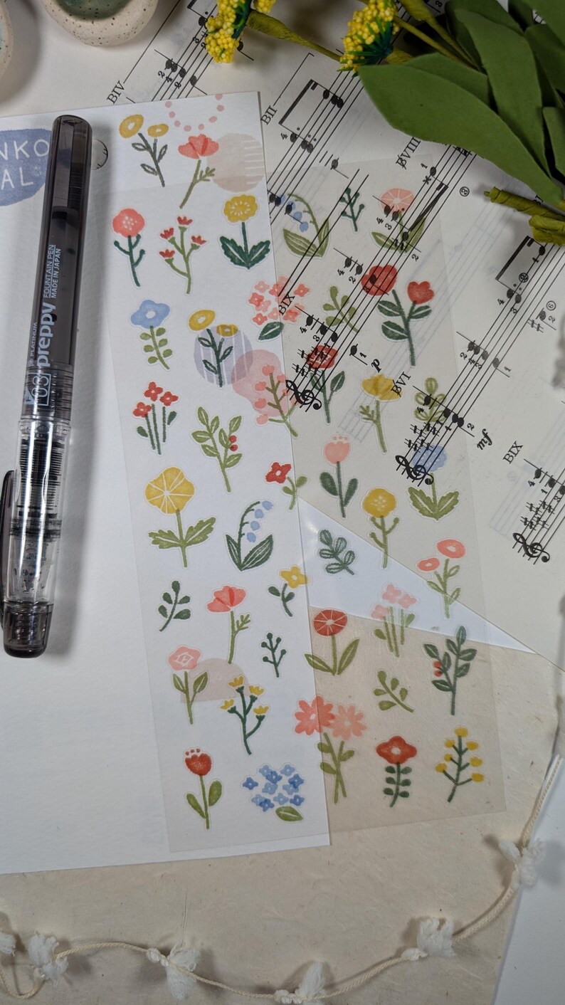 Mindwave Floral Sticker Sheet: Transparent Planner Stickers - Etsy