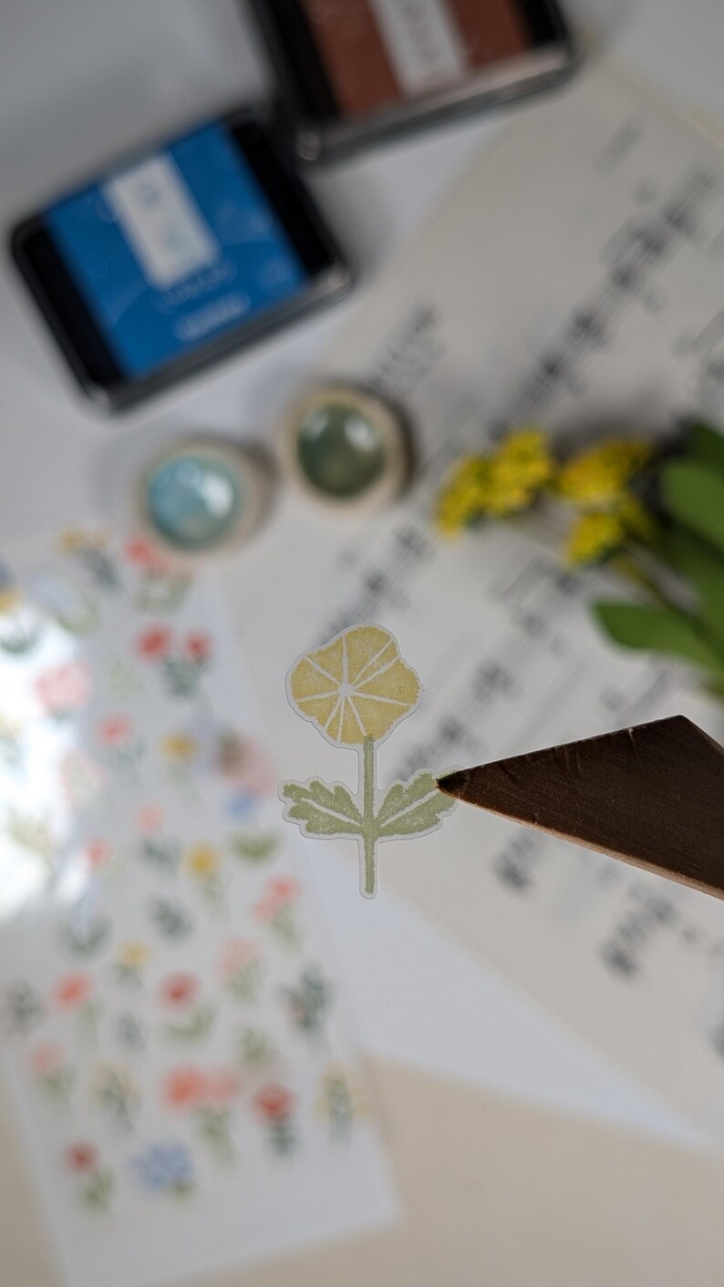 Mindwave Floral Sticker Sheet: Transparent Planner Stickers - Etsy