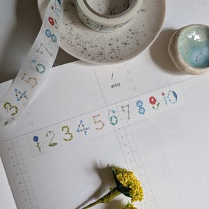 Seitousha Masking tape l Flower numbers l Washi tape l Washi tape for Journals and planners