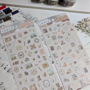 Lampo Mini Sticker Sheet l  l Dog l Cat l Tiny Stickers l Planner stickers l Gold foil