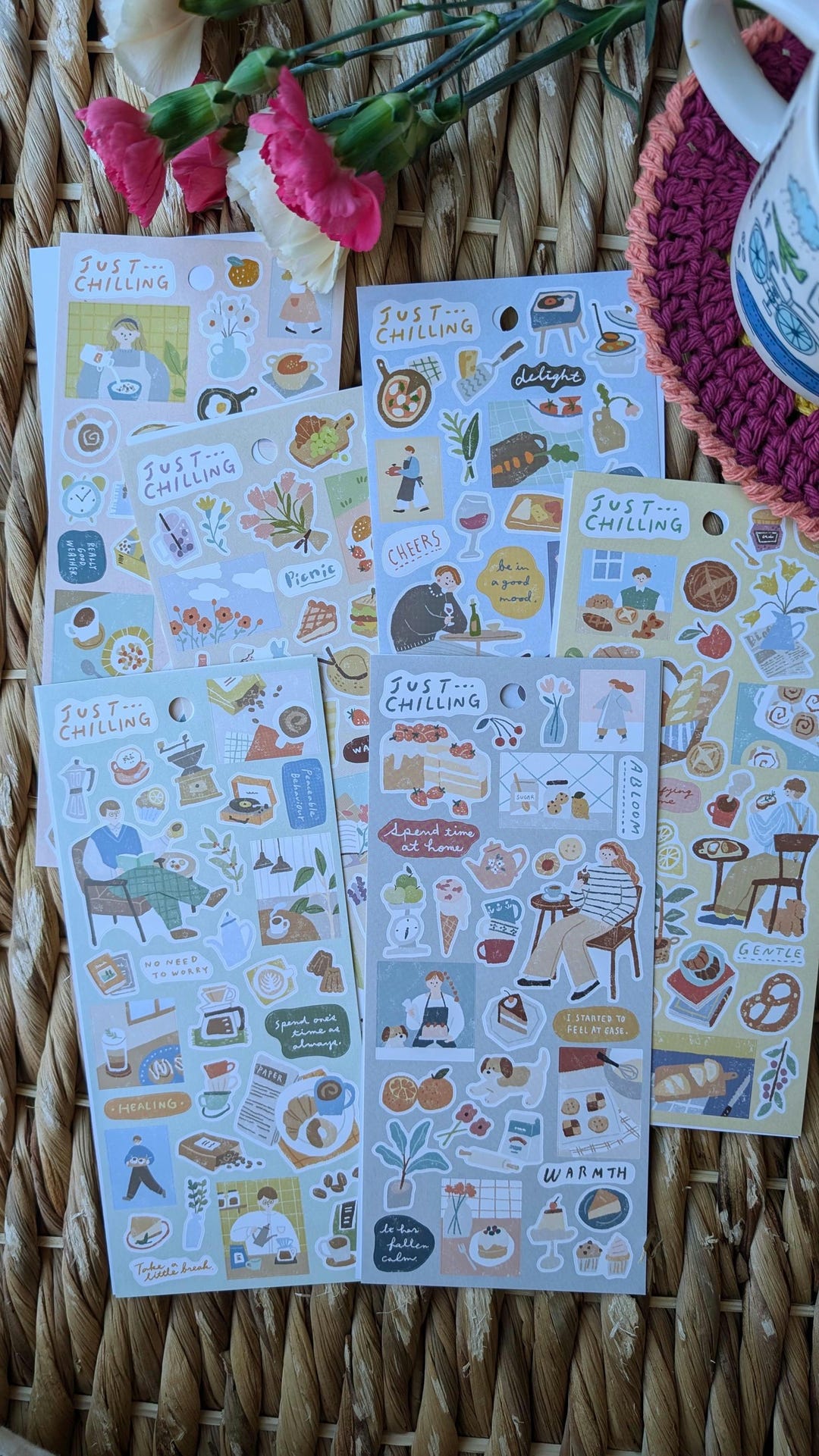 Mindwave 'just Chilling' Sticker Sheet: Cozy Journal Planner Stickers ...