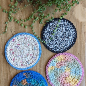 Handmade Crochet Coasters | Colorful Cotton Yarn | Functional Table Decor