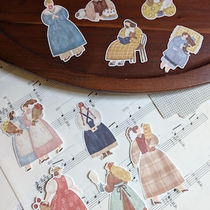 Amie Story Girl stickers l Cute stickers l Girl stickers l pack of 40 stickers l cute illustration stickers l Journaling l Planner supplies