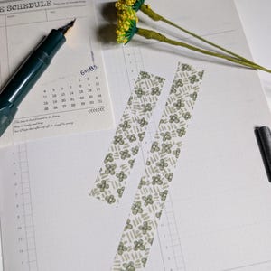 Seitousha Masking tape l Michigusa l Washi tape l Green floral Washi tape