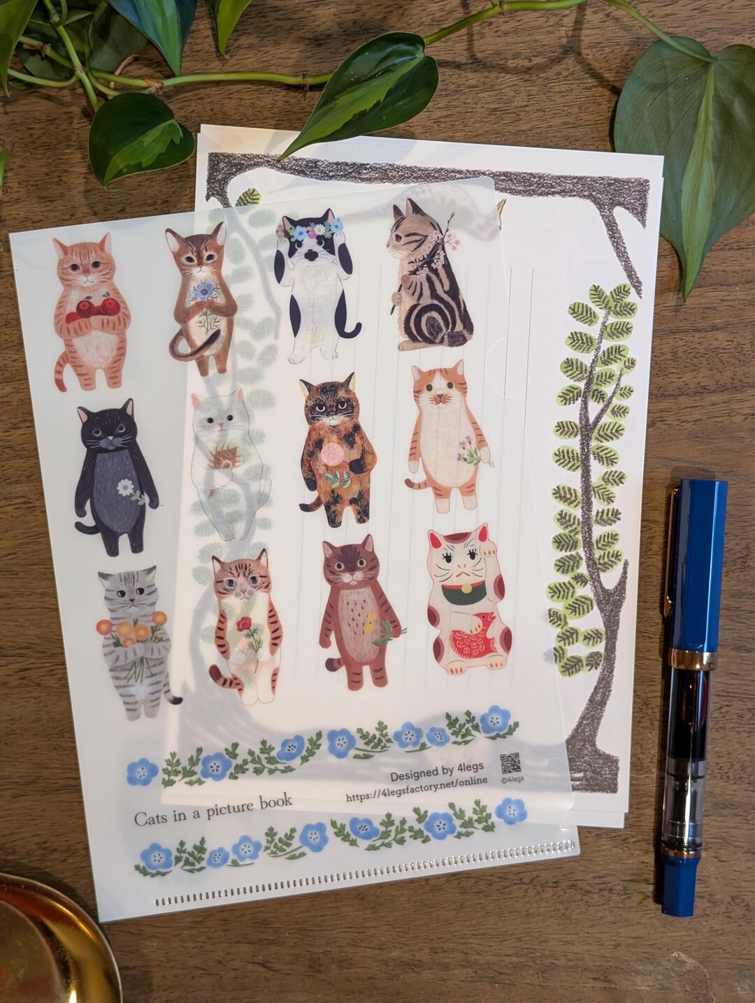 4legs A5 File Folder L Clear File L Cats in a Picture Book L Cute ...