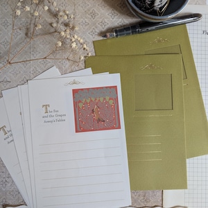 Naffy letter set l Fox and grapes l Envelopes and letter paper l 8 sheets l 4 window envelope l Fairy tale letterset