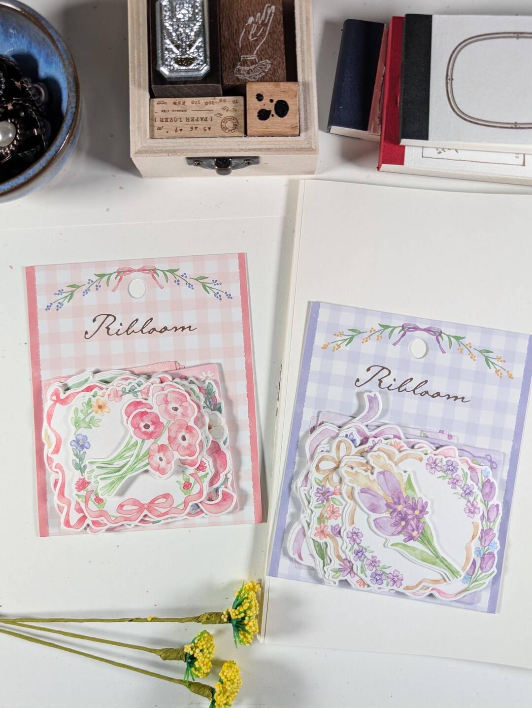Mindwave Ribbon & Floral Sticker Flakes: Journal Planner Stickers (30 ...