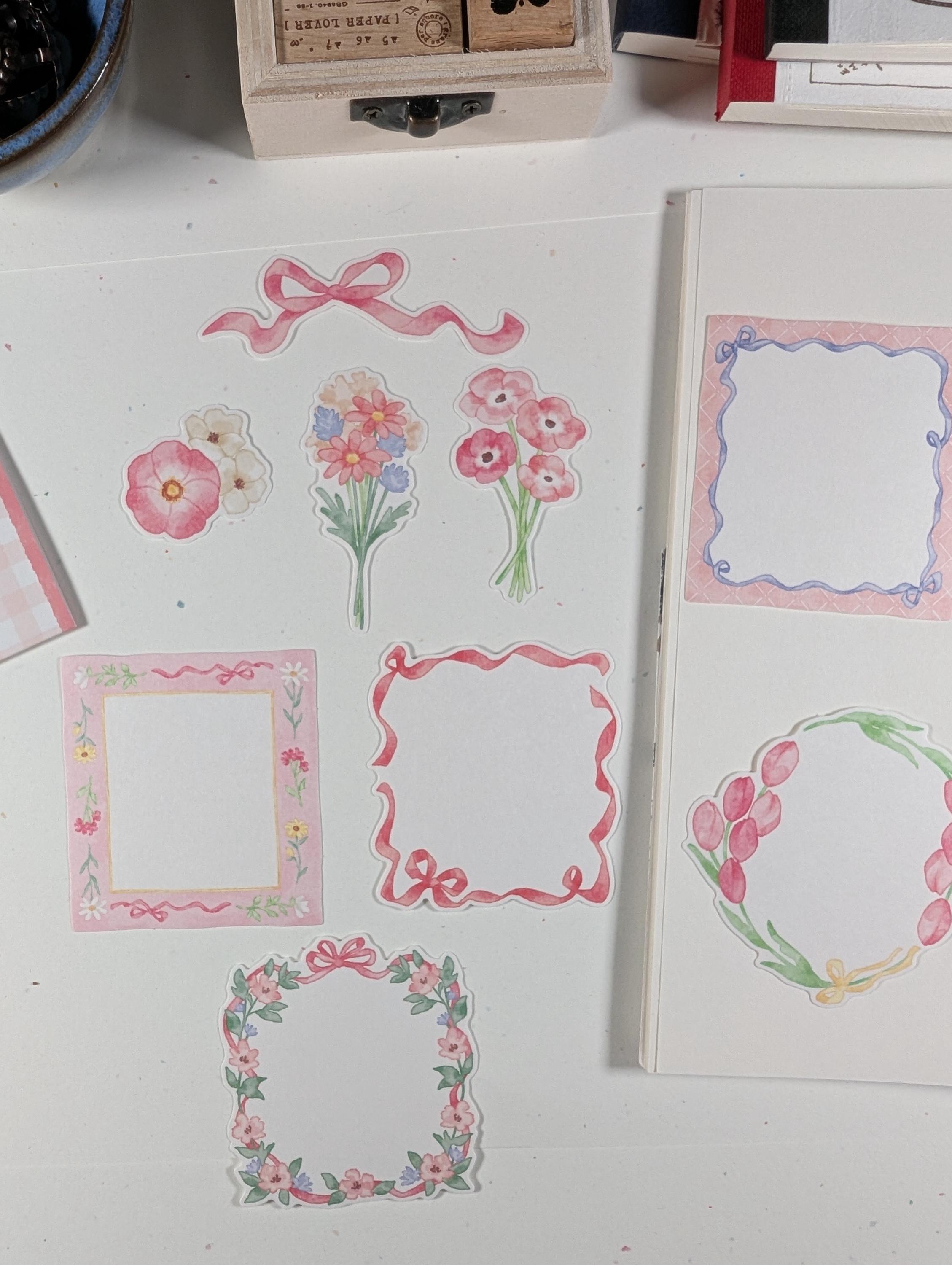 Mindwave Ribbon & Floral Sticker Flakes: Journal Planner Stickers (30 ...