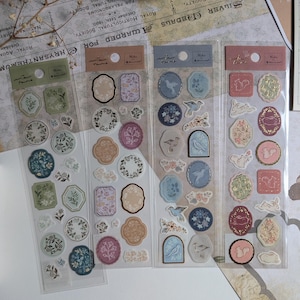 Nuku Sticker sheet l Japanese seals l Foil stamped stickers l Muted colors l Beautiful sticker sheets l Journaling l Planner
