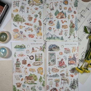 Mindwave With Nature Sticker sheet l Stickers for Journaling l Planner stickers l Foil stickers