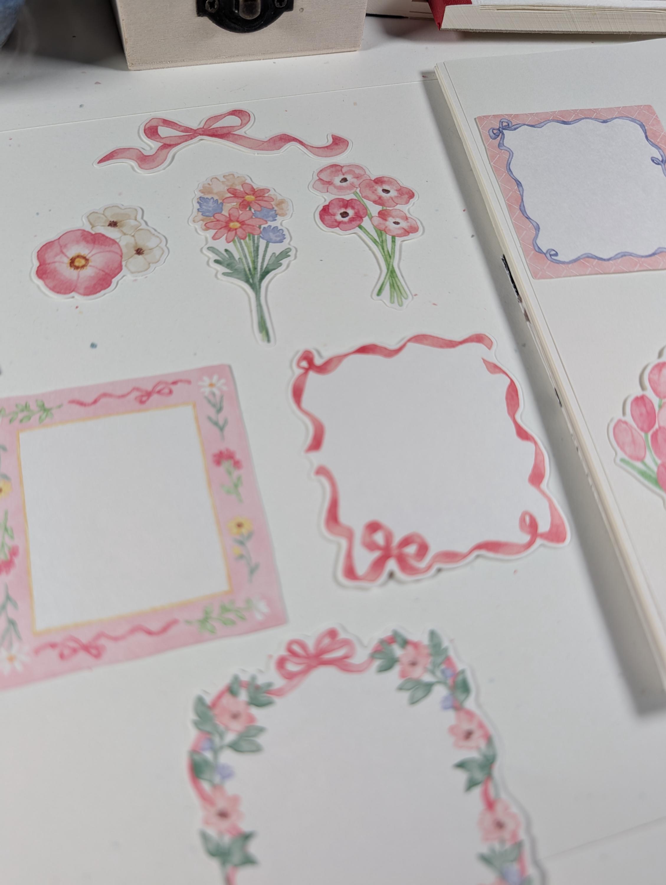 Mindwave Ribbon & Floral Sticker Flakes: Journal Planner Stickers (30 ...