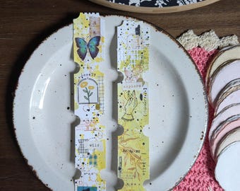 Watercolor handmade tickets vol. 5 l Hand stamped and embellished l