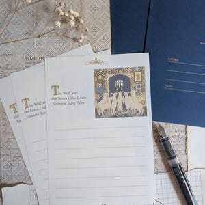 Naffy letter set l Wolf and the seven little goats l Envelopes and letter paper l 8 sheets l 4 window envelope l Fairy tale letterset