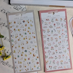 Mindwav Petit Sticker Sheet l Koji sticker sheet l Stars l Flowers l Tiny Stickers l Planner stickers