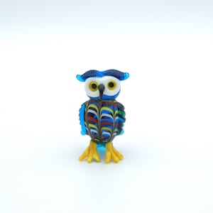 Glass Owl | Artglass Figurine | Glass Decor | MCM | Mid Century Modern Decor | Bird Model | Statuette | Miniature