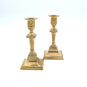 Pair of Brass Candle Holders | Danish Decor | Vintage Brass | MCM | Mid Century Modern | Ornate Brass Candlestick Holders