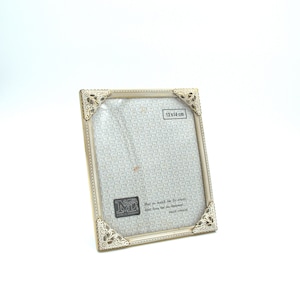 4x5&#39;&#39; ML RAMMEN Denmark Brass and White Frame | Vintage Danish Embellished Brass Frame | Rococo | Art Nouveau | Made Denmark | Convex Glass