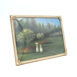 5X7&#39;&#39; ML RAMMEN Denmark Brass and White Frame | Vintage Danish Embellished Brass Frame | Rococo | Art Nouveau | Made Denmark | Convex Glass