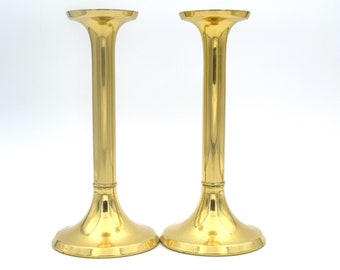 Pair of Brass Candle Holders | Mid Century Modern | MCM | Brass Décor | Candlestick holders | Elegant MCM Brass | Vintage Candle Holders