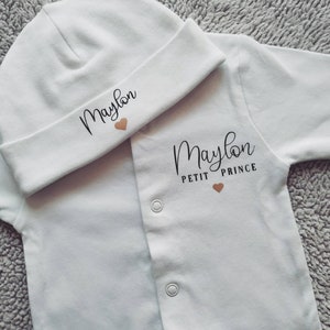 Pyjama Bébé Personnalisé Prénom + Surnom // Pyjama Personnalisable // Première tenue de Bébé // Cadeau de Naissance