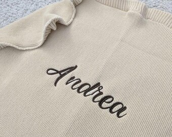 Gepersonaliseerde babydeken // Geborduurde geboortedeken // Gepersonaliseerd babycadeau // Origineel babycadeau voor meisje of jongen
