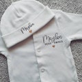 Personalized Baby Pajamas First Name + Nickname // Customizable Pajamas // Baby&#39;s First Outfit // Birth Gift