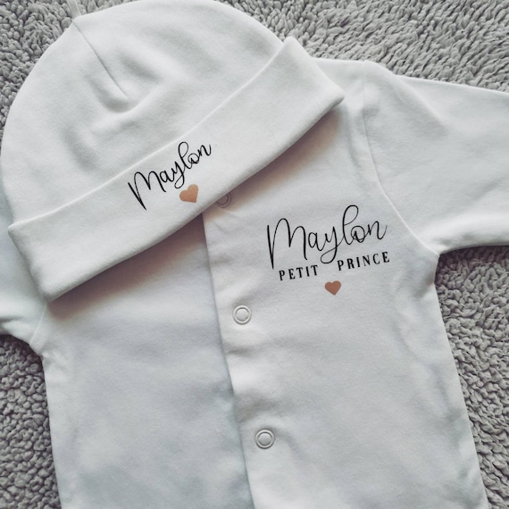 Pyjama Naissance Personnalisé - Pyjama Bébé Prénom - Tenue mixte