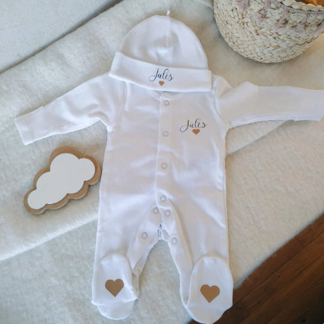Pyjama De Naissance Personnalis Pyjama B b Pr nom Tenue Mixte 